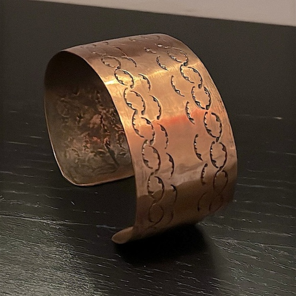 Vintage Copper Cuff Bracelet • Handmade Traditional Native Jewelry EUC